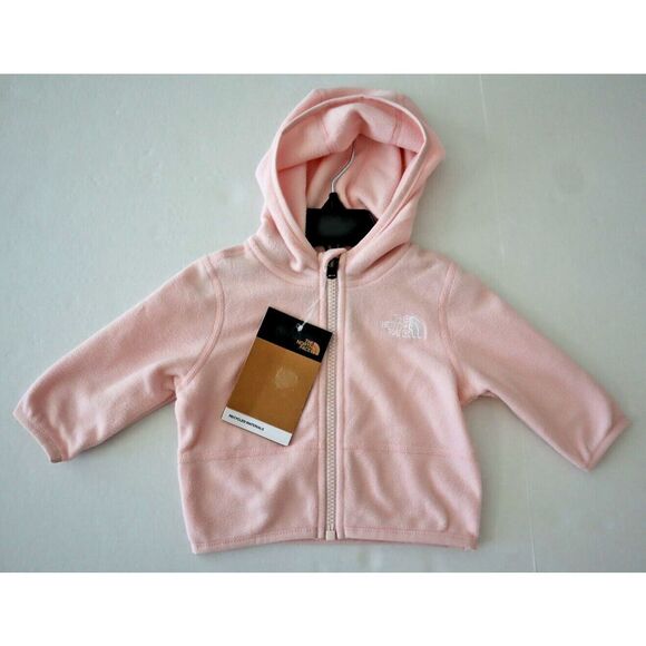 The North Face Baby Girls 0-3 Months Purdy Pink Glacier Full-Zip Hoodie - Picture 1 of 6